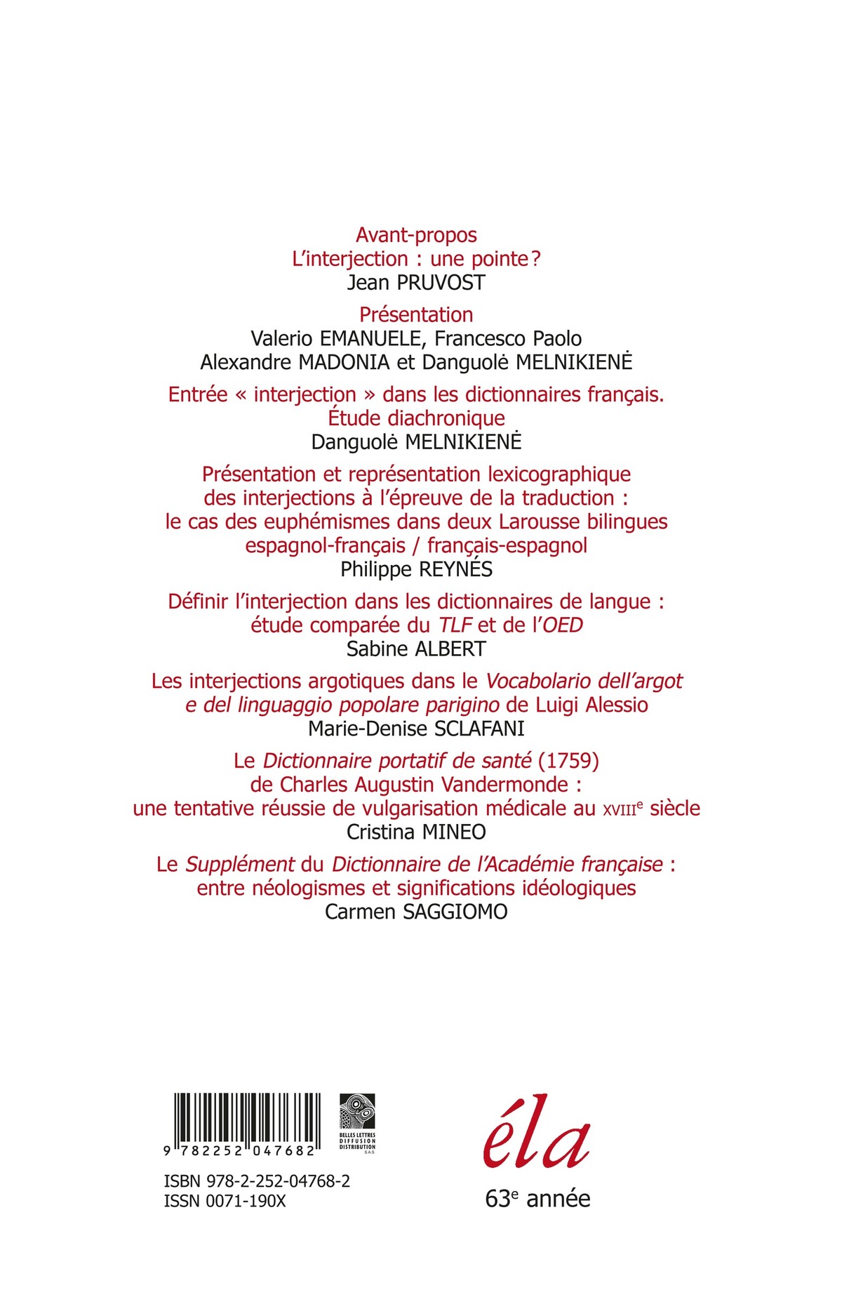 Etudes de linguistique appliquée - n°2-2024