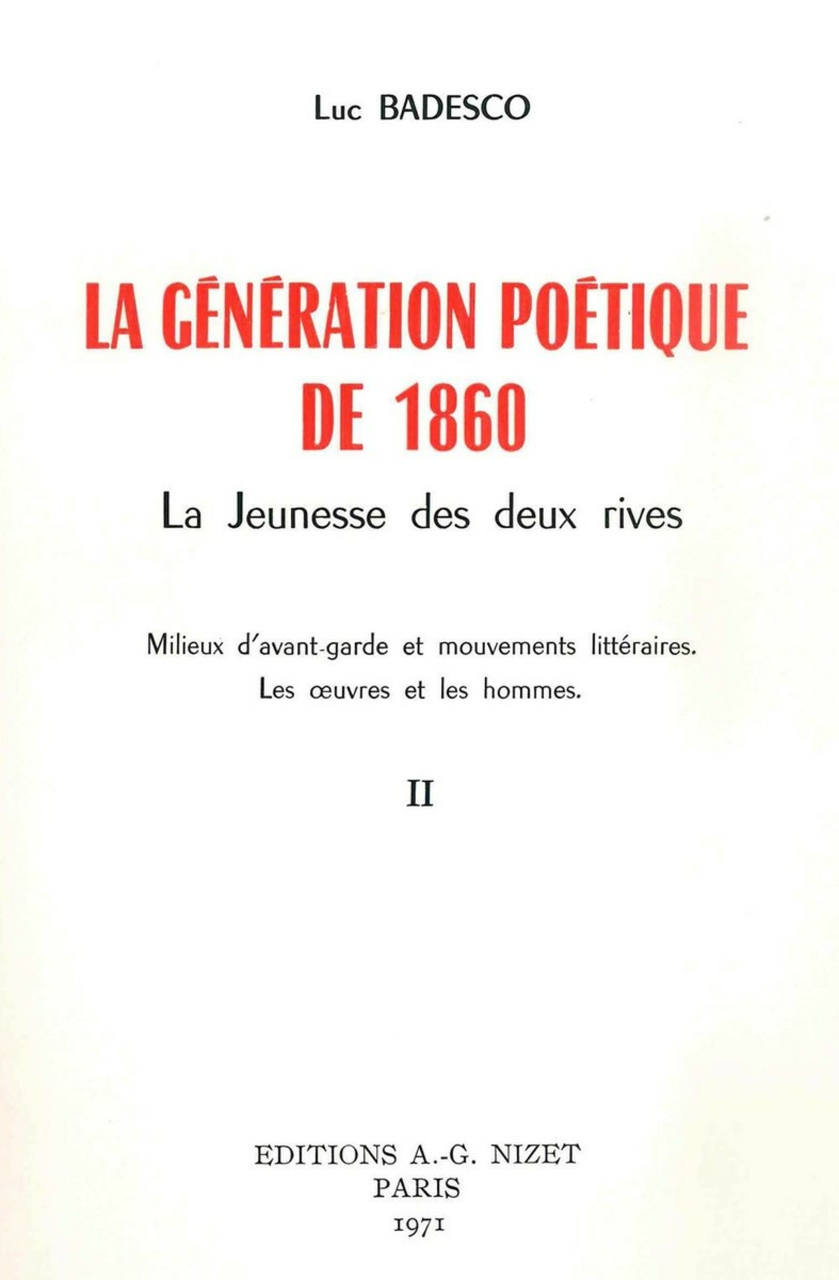La Génération poétique de 1860