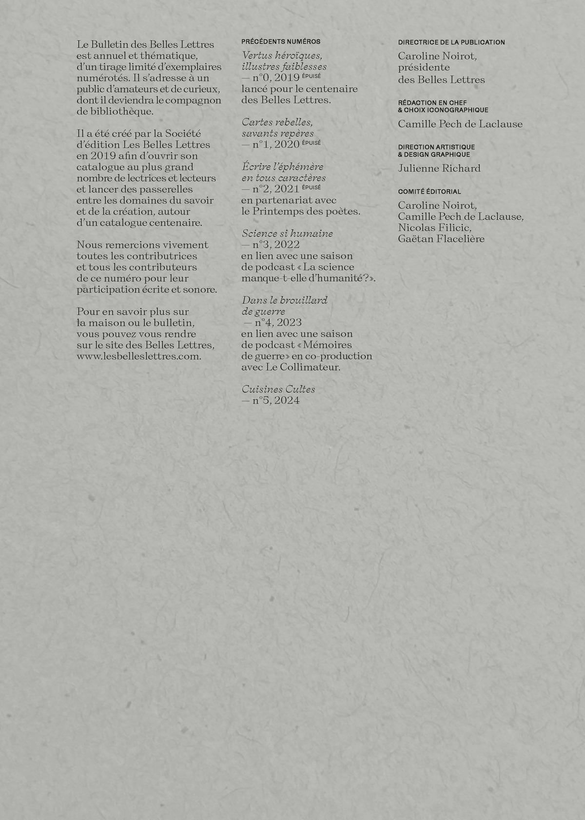 Le Bulletin des Belles Lettres n°6