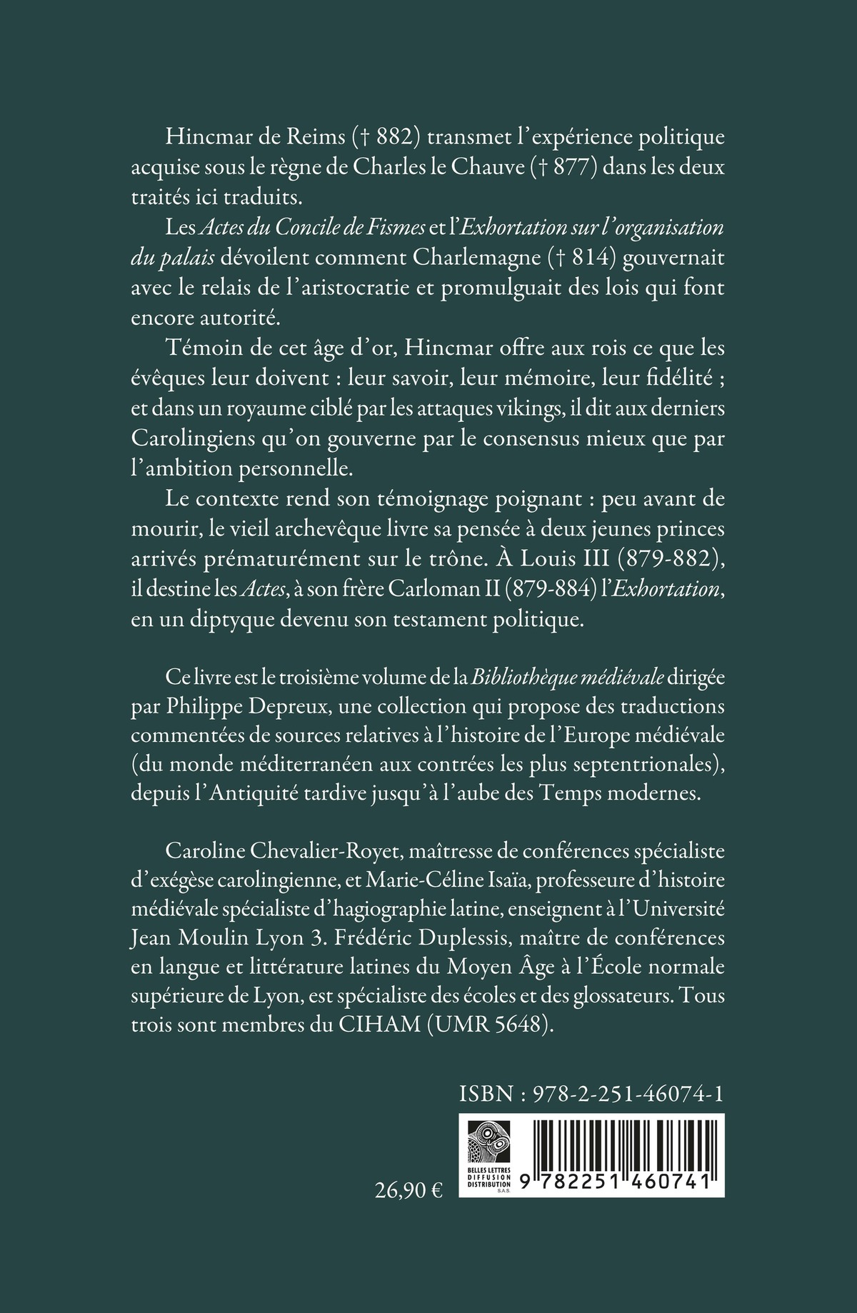 Actes du concile de Fismes et Exhortation sur l’organisation du palais