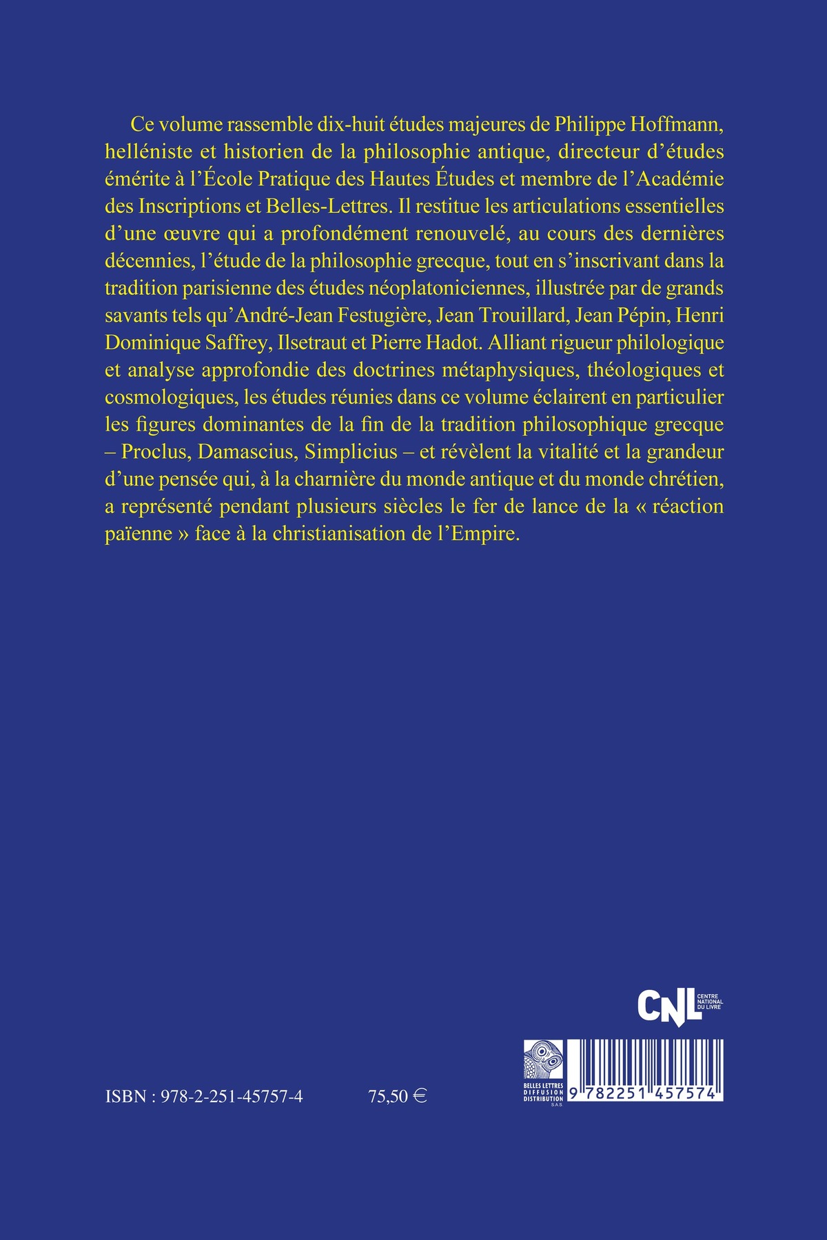 Etudes de philosophie grecque, de l'âge classique au néoplatonisme