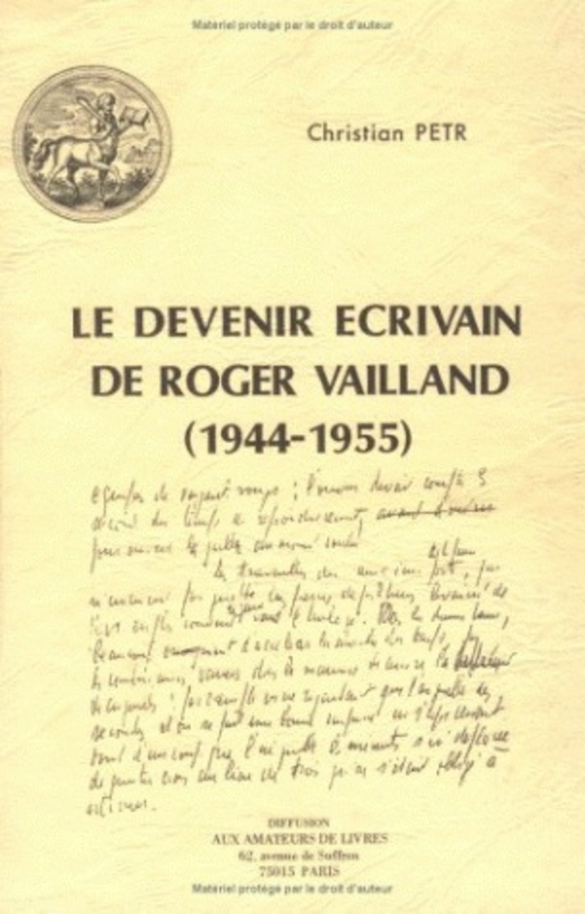 Le Devenir écrivain de Roger Vailland (1944-1955)