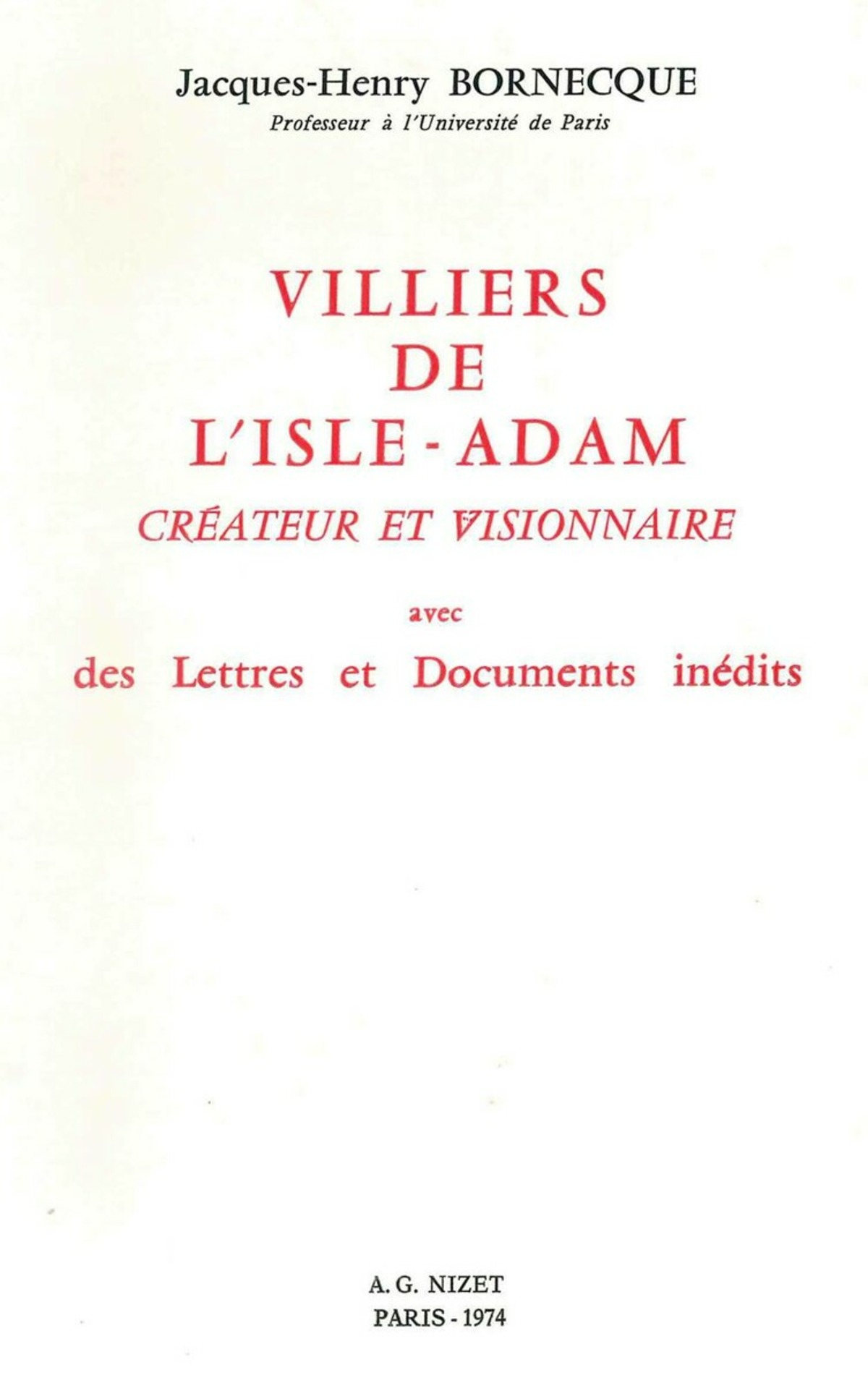 Villiers de l'Isle-Adam, créateur et visionnaire