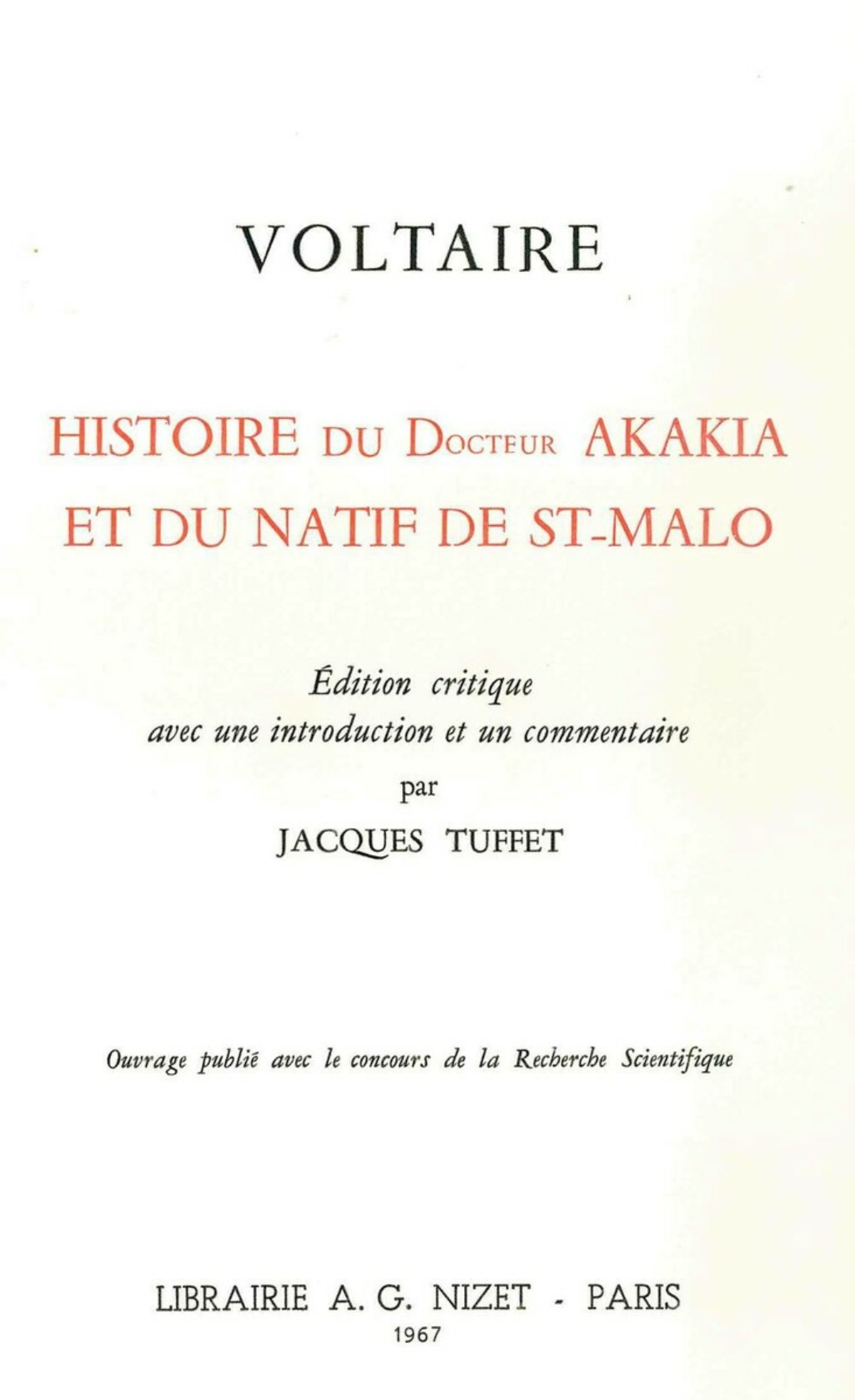 Histoire du docteur Akakia et du natif de St-Malo