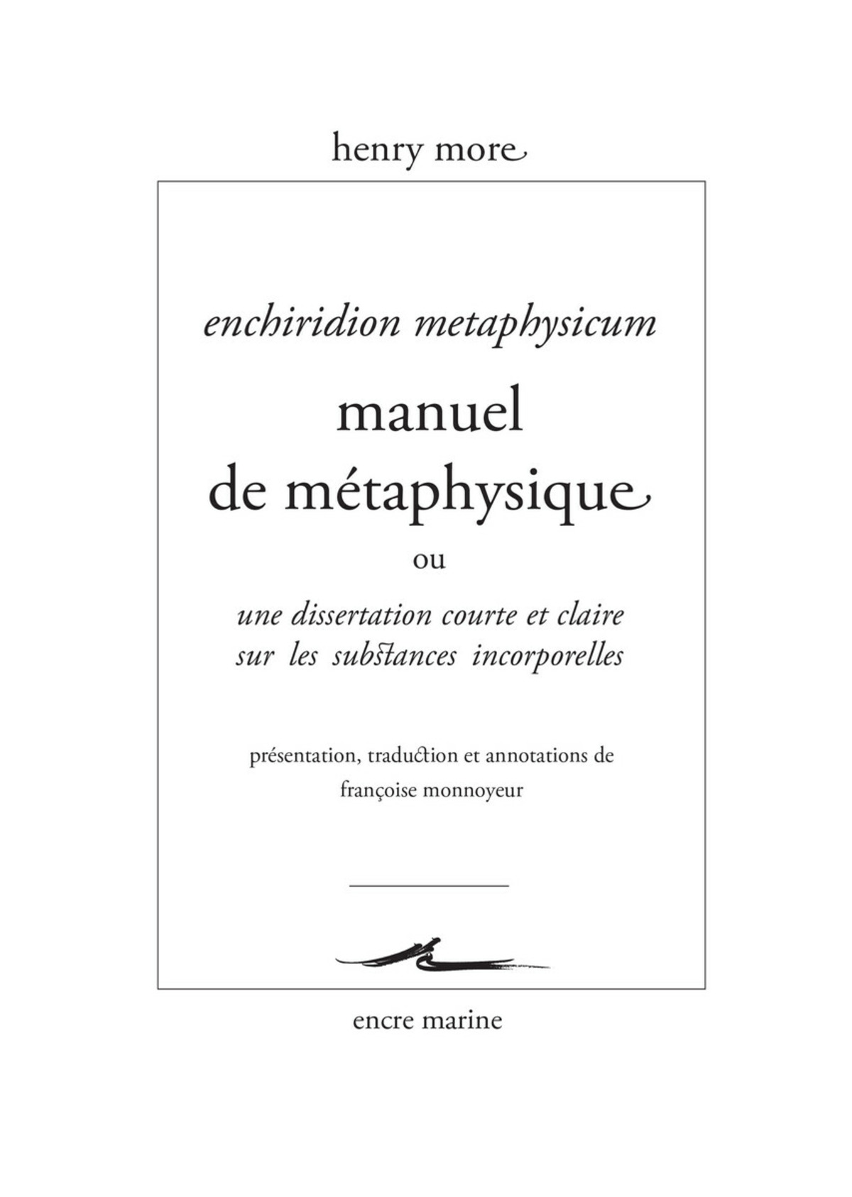 Manuel de métaphysique