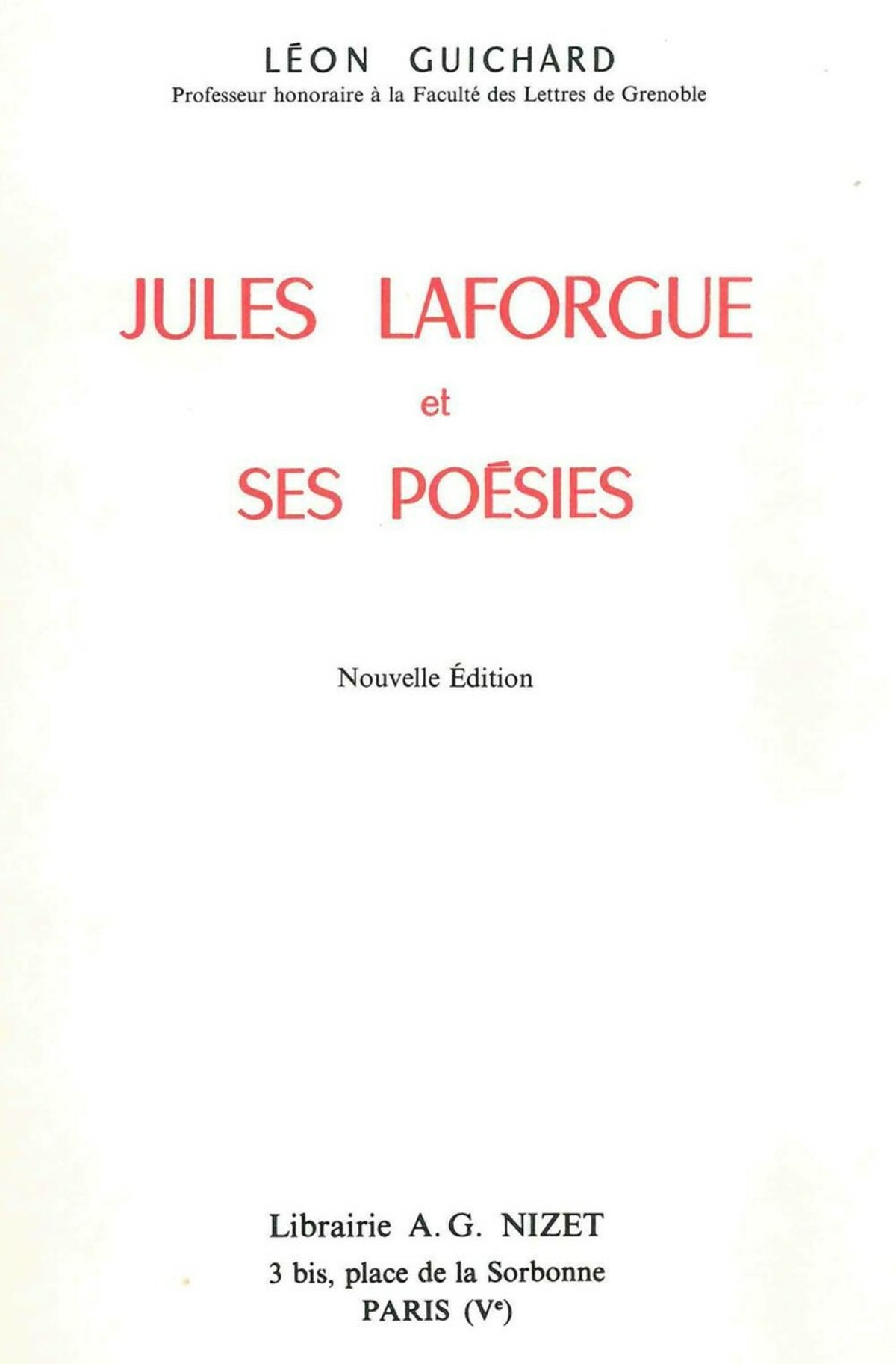 Jules Laforgue et ses poésies