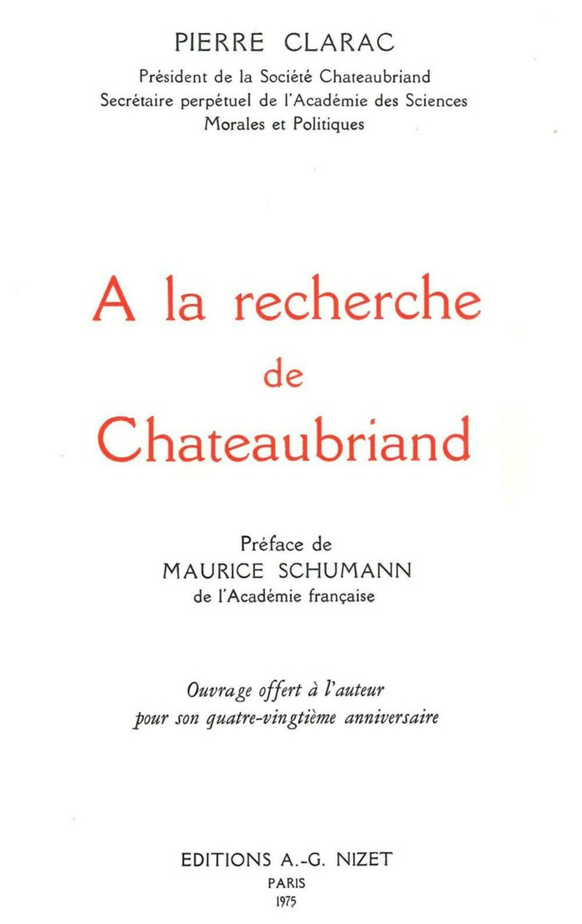 À la recherche de Chateaubriand