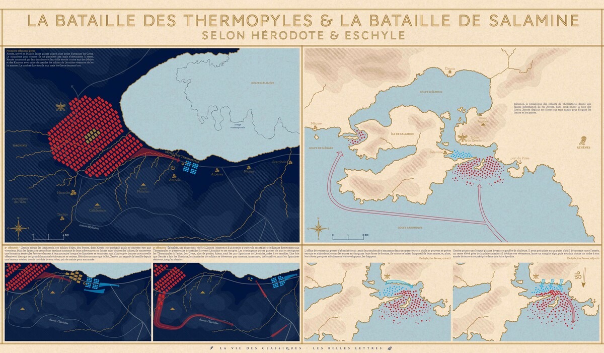 Poster La Bataille des Thermopyles et la bataille de Salamine
