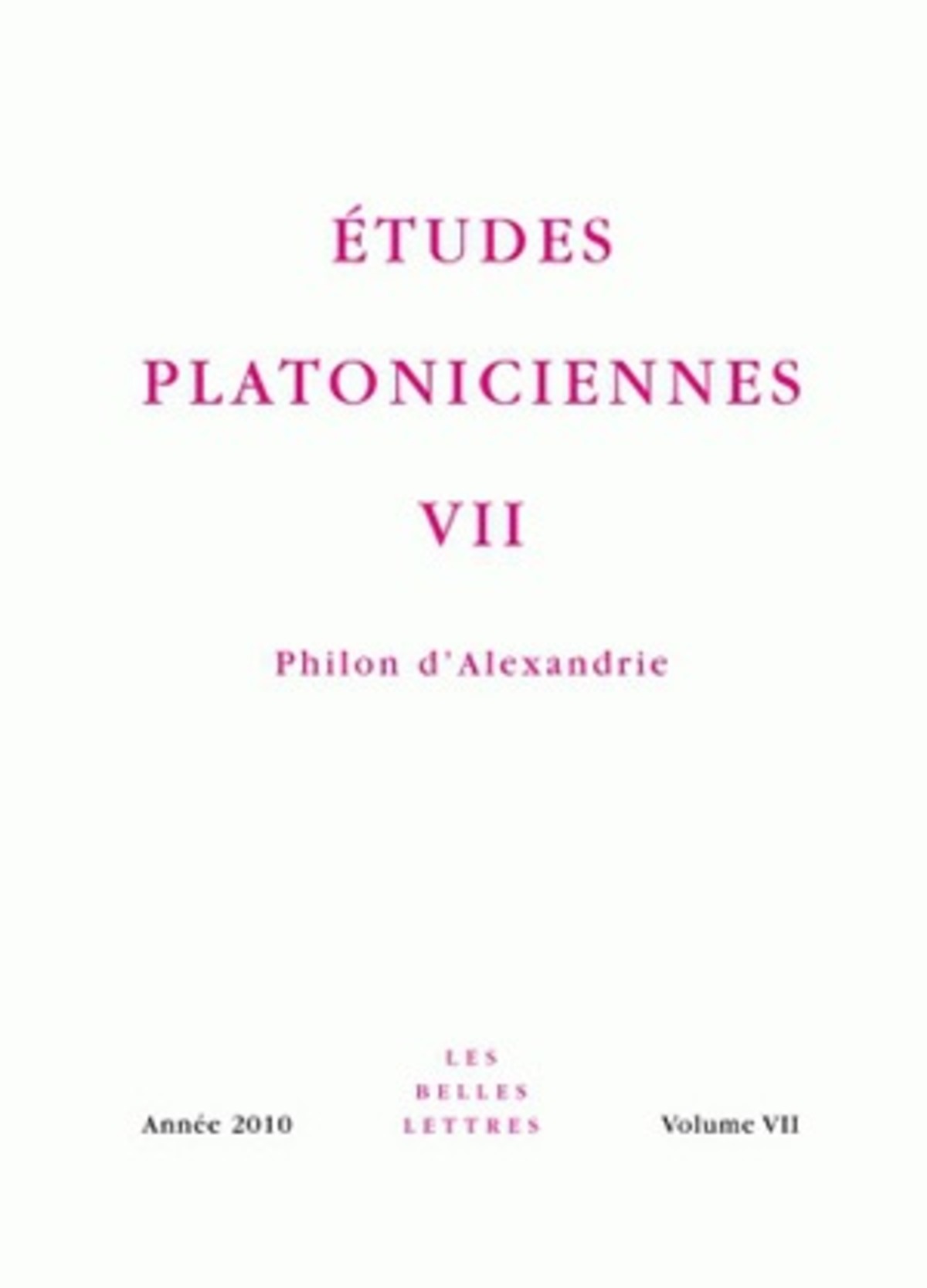 Études platoniciennes VII