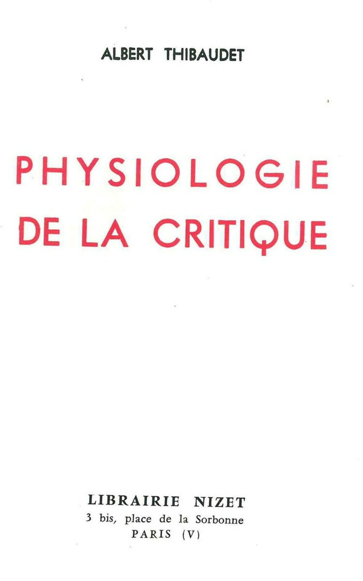 Physiologie de la critique