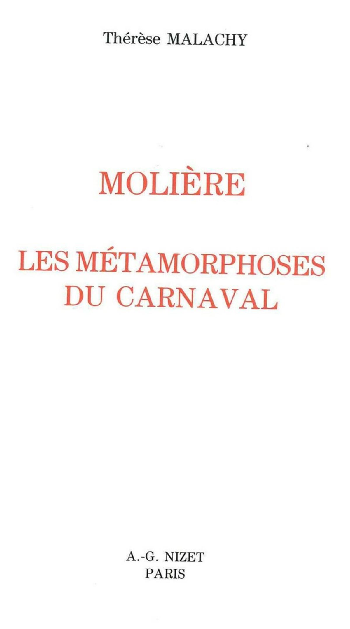 Molière : les métamorphoses du carnaval