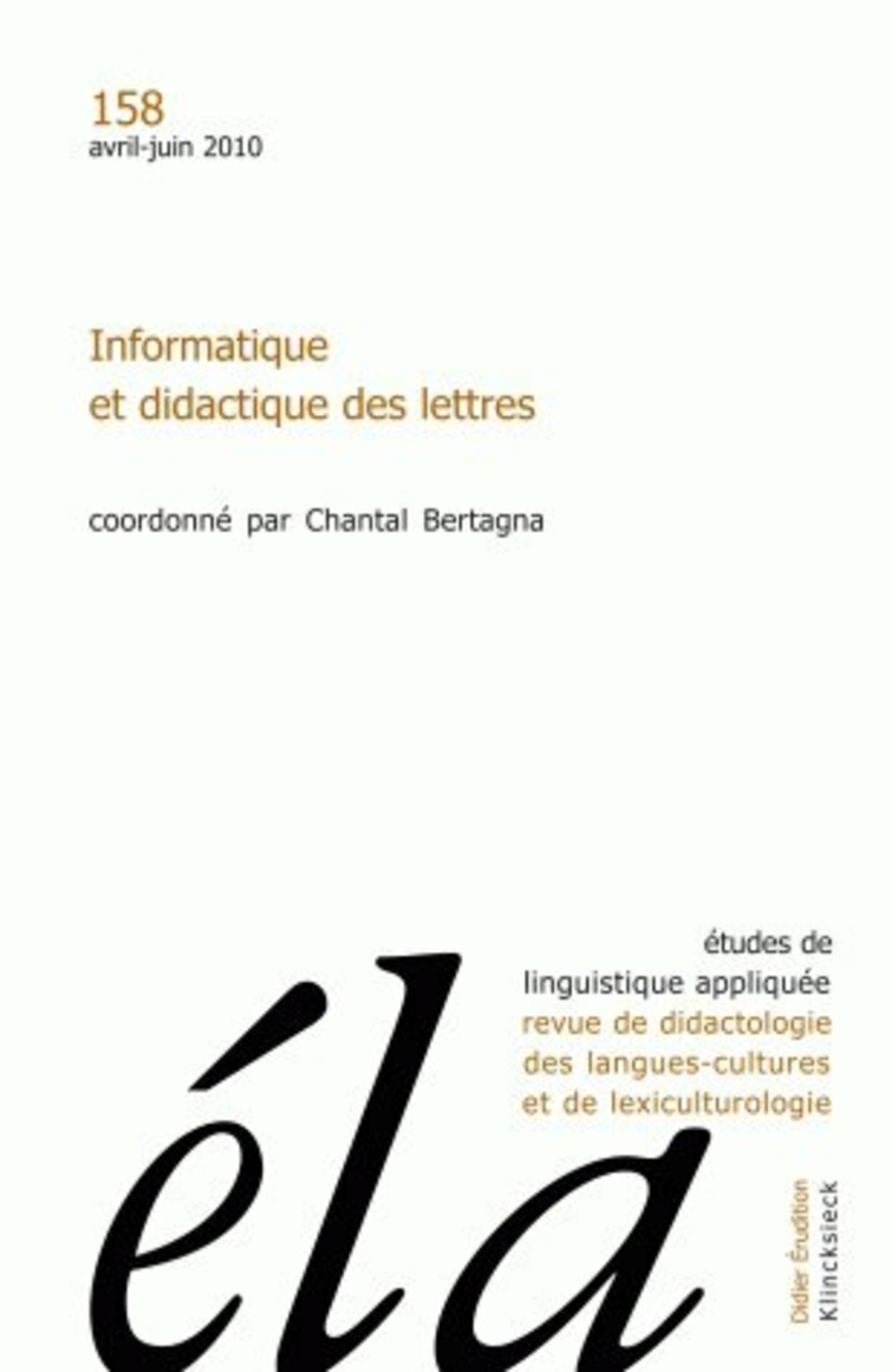 Études de linguistique appliquée - N°2/2010