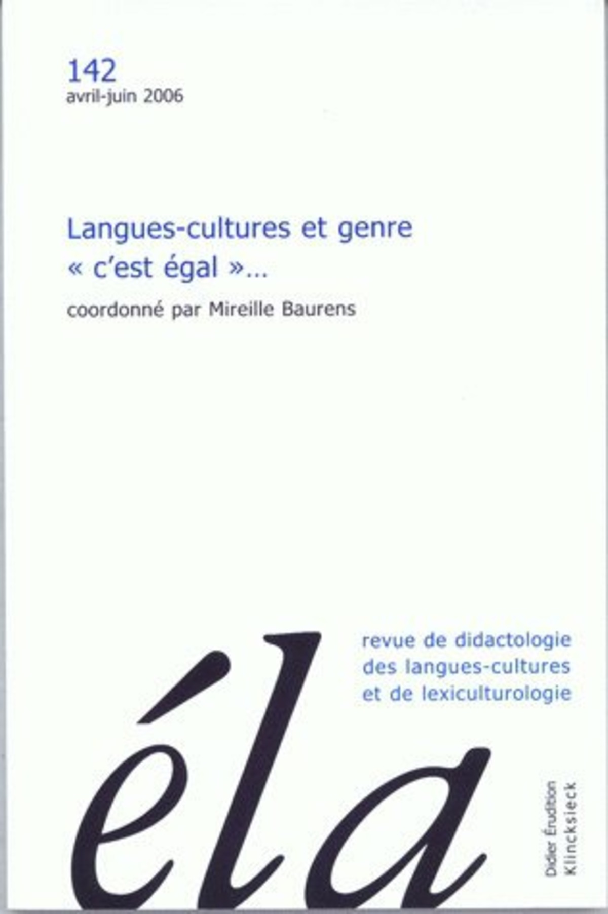 Études de linguistique appliquée - N°2/2006