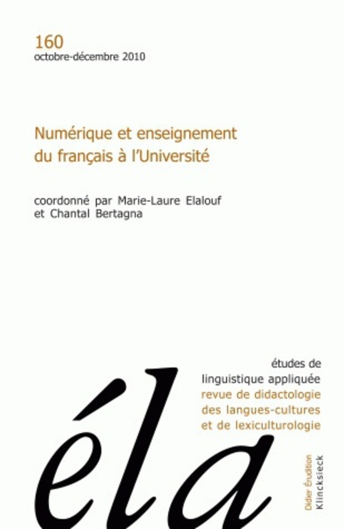 Études de linguistique appliquée - N°4/2010