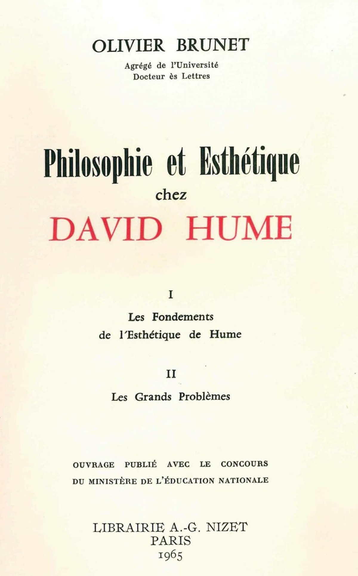 Philosophie et esthétique chez David Hume