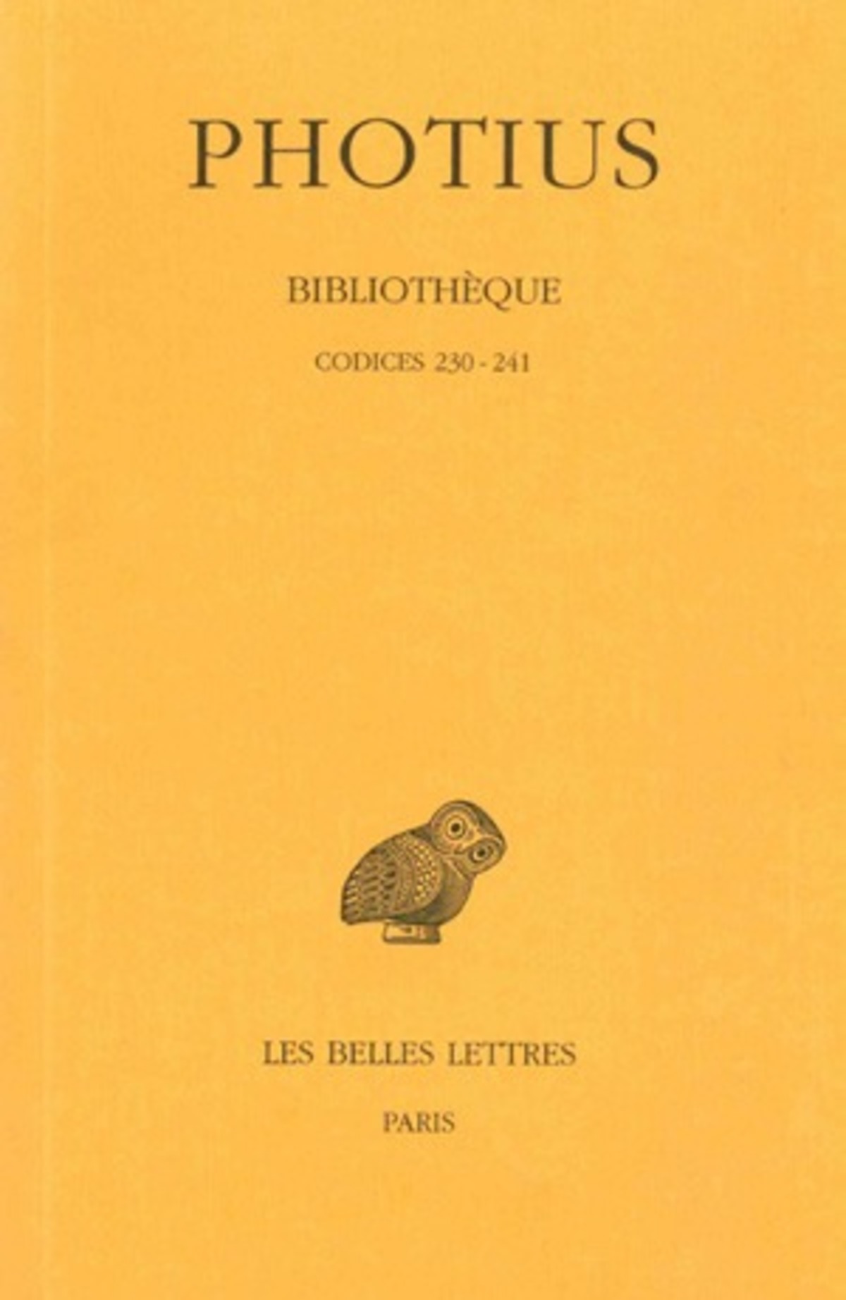 Bibliothèque. Tome V : Codices 230-241