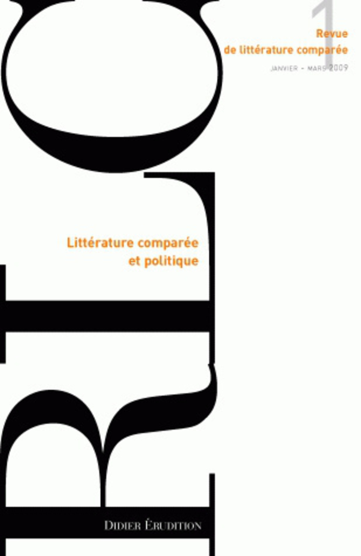 Revue de littérature comparée - N°1/2009