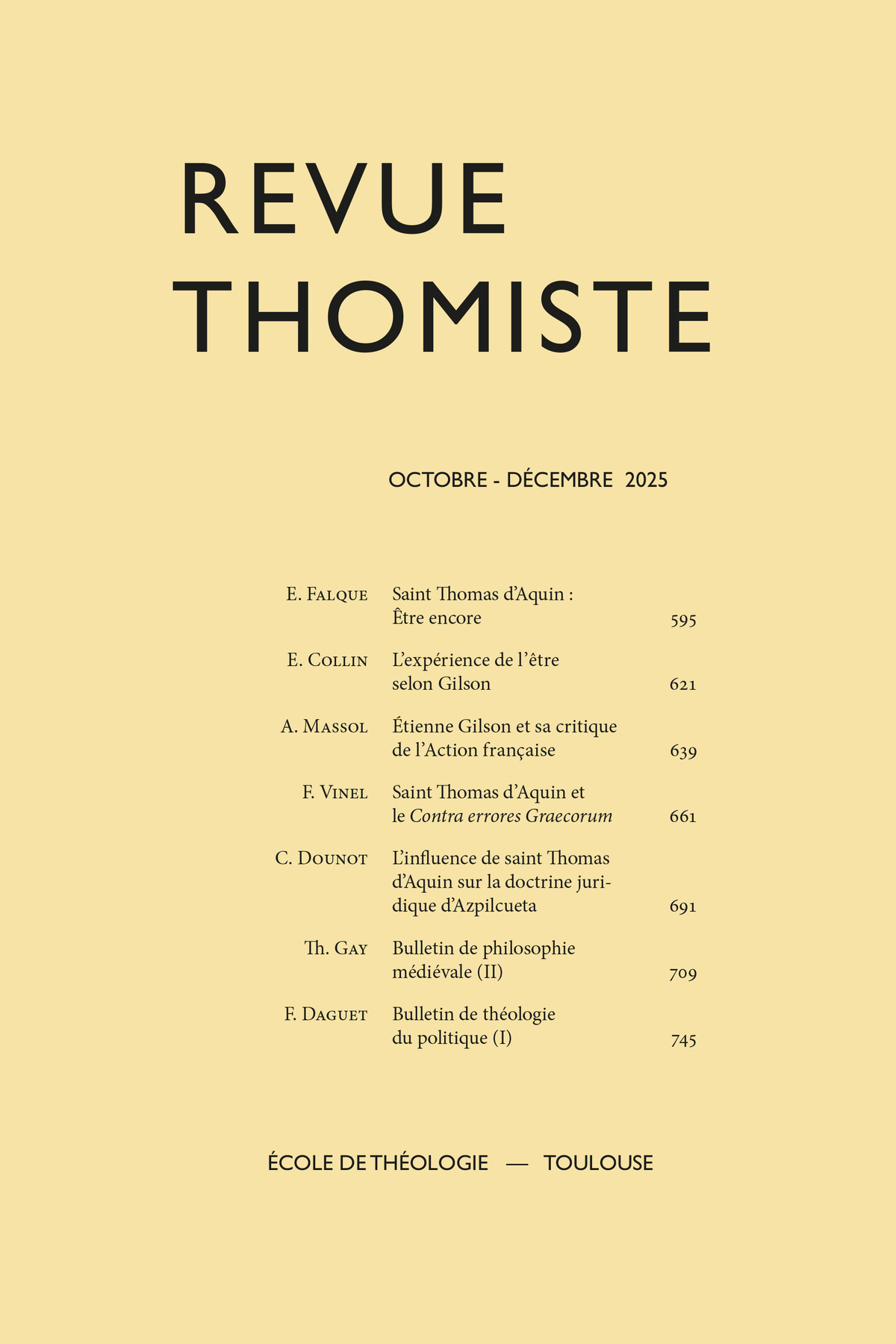Revue thomiste - N°4/2025