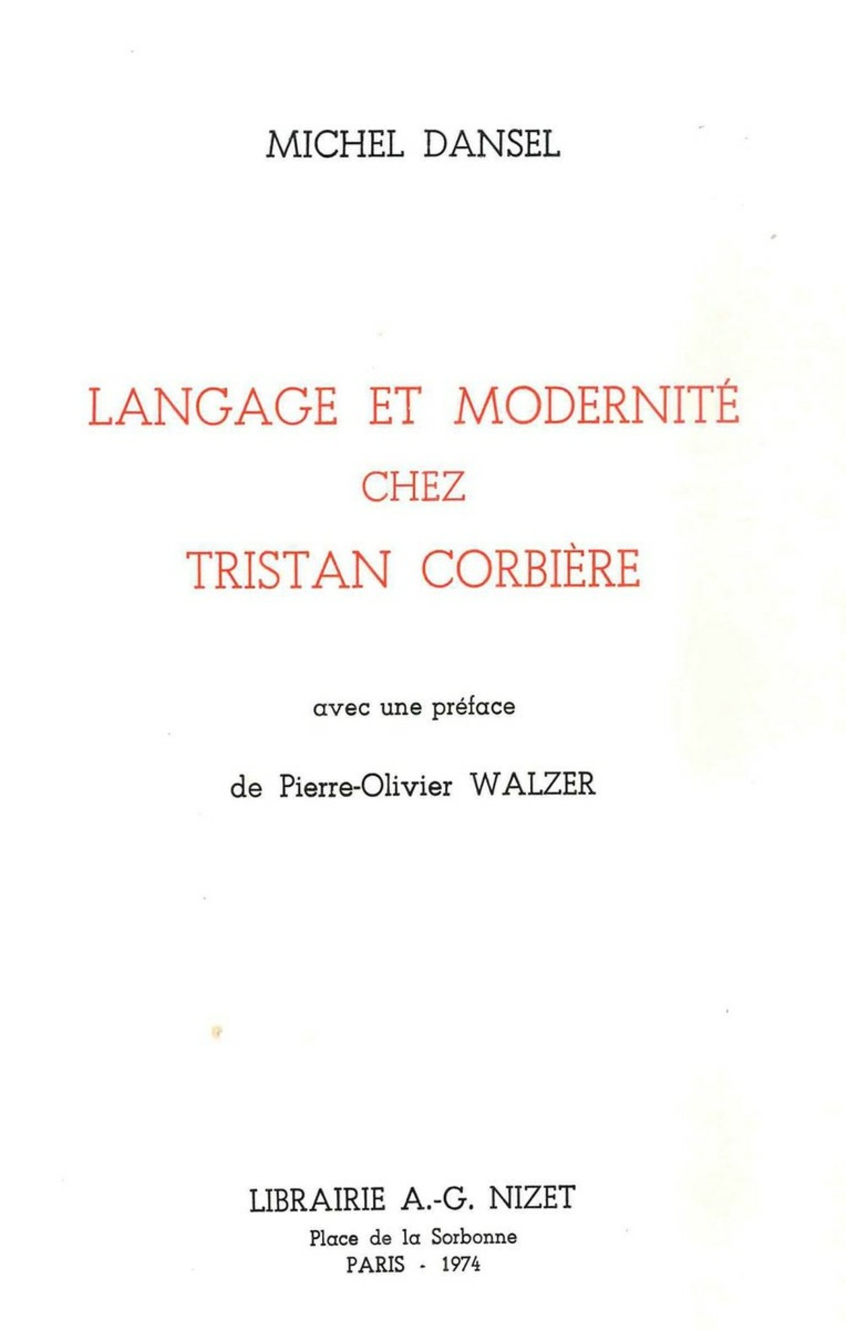Langage et modernité chez Tristan Corbière