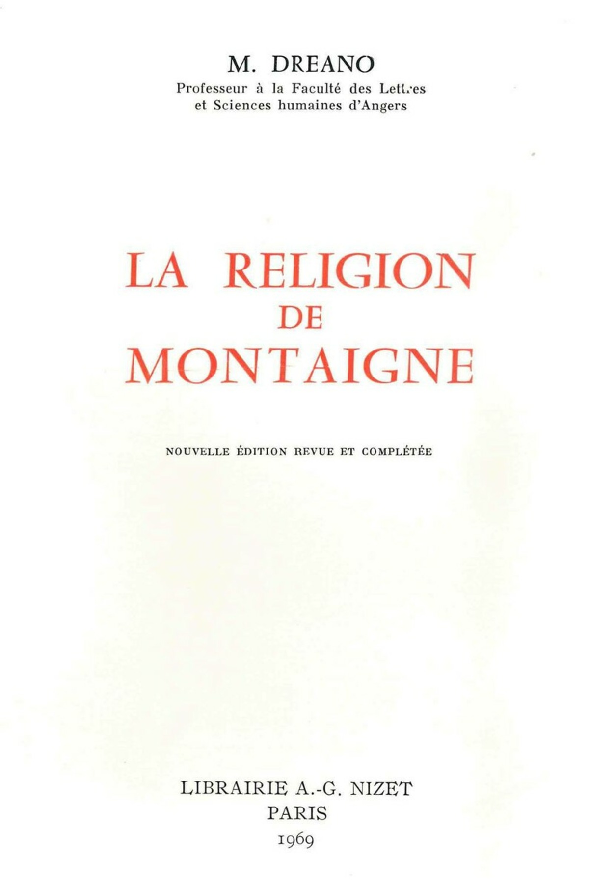 La Religion de Montaigne