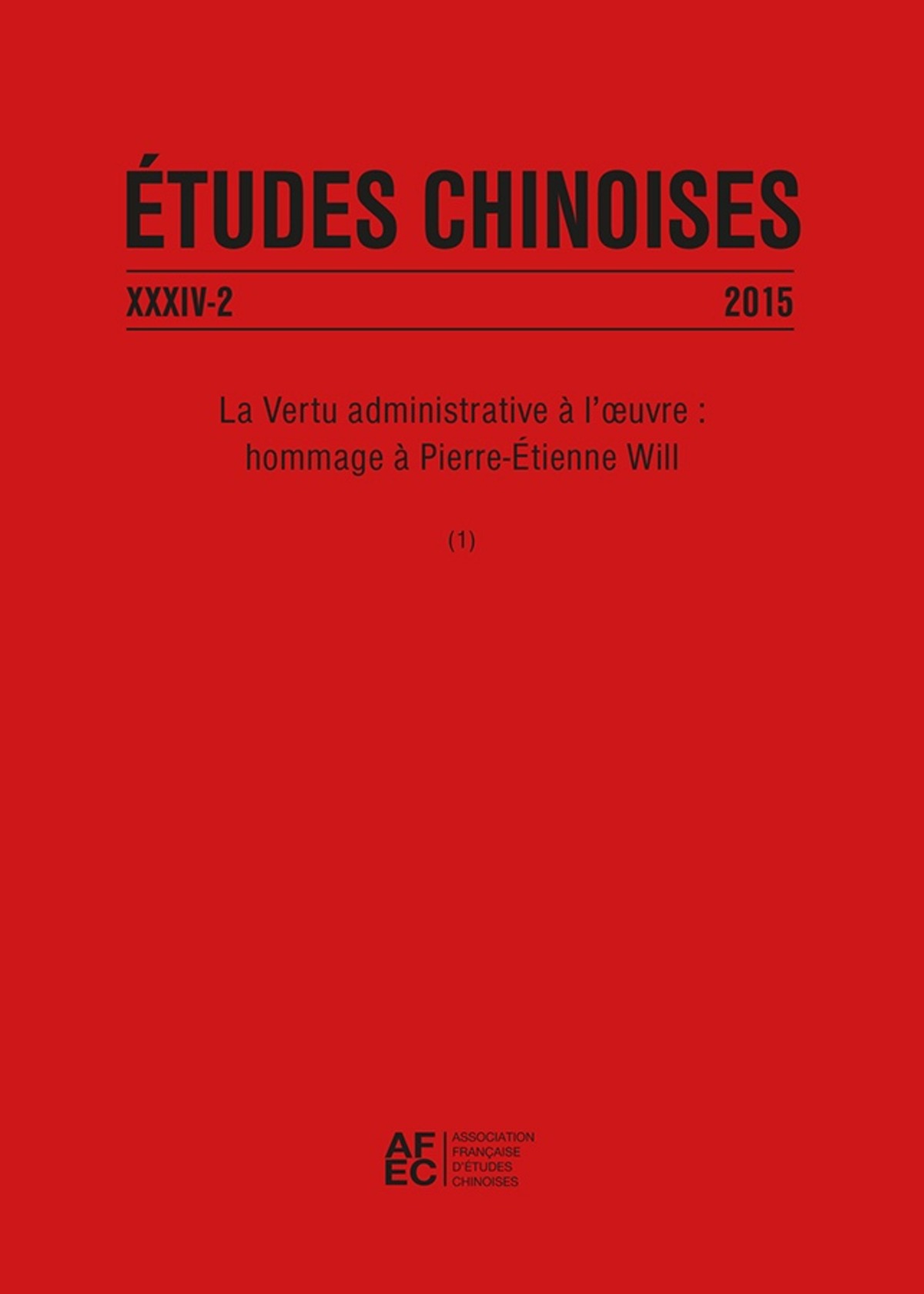 Études chinoises XXXIV-2 (2015)