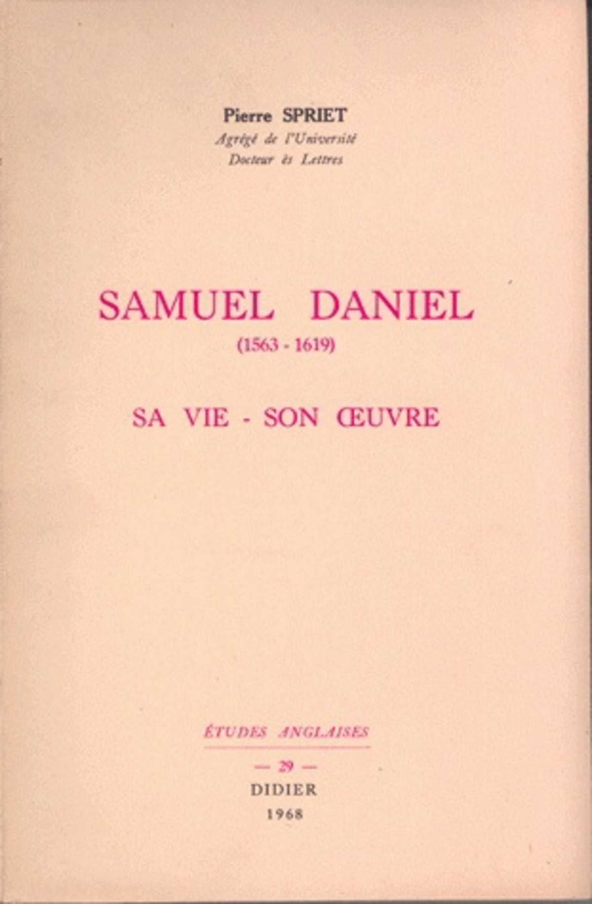 Samuel Daniel (1563-1619)