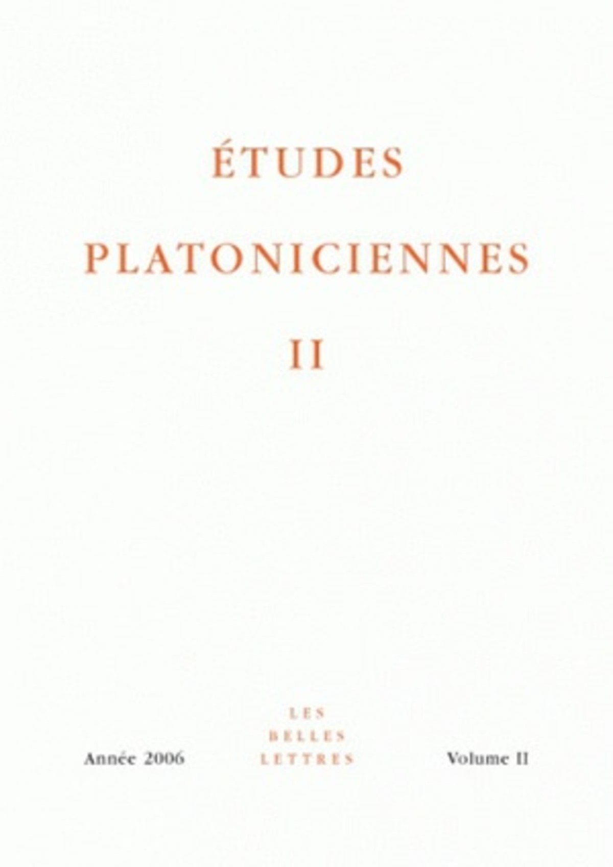 Études platoniciennes II