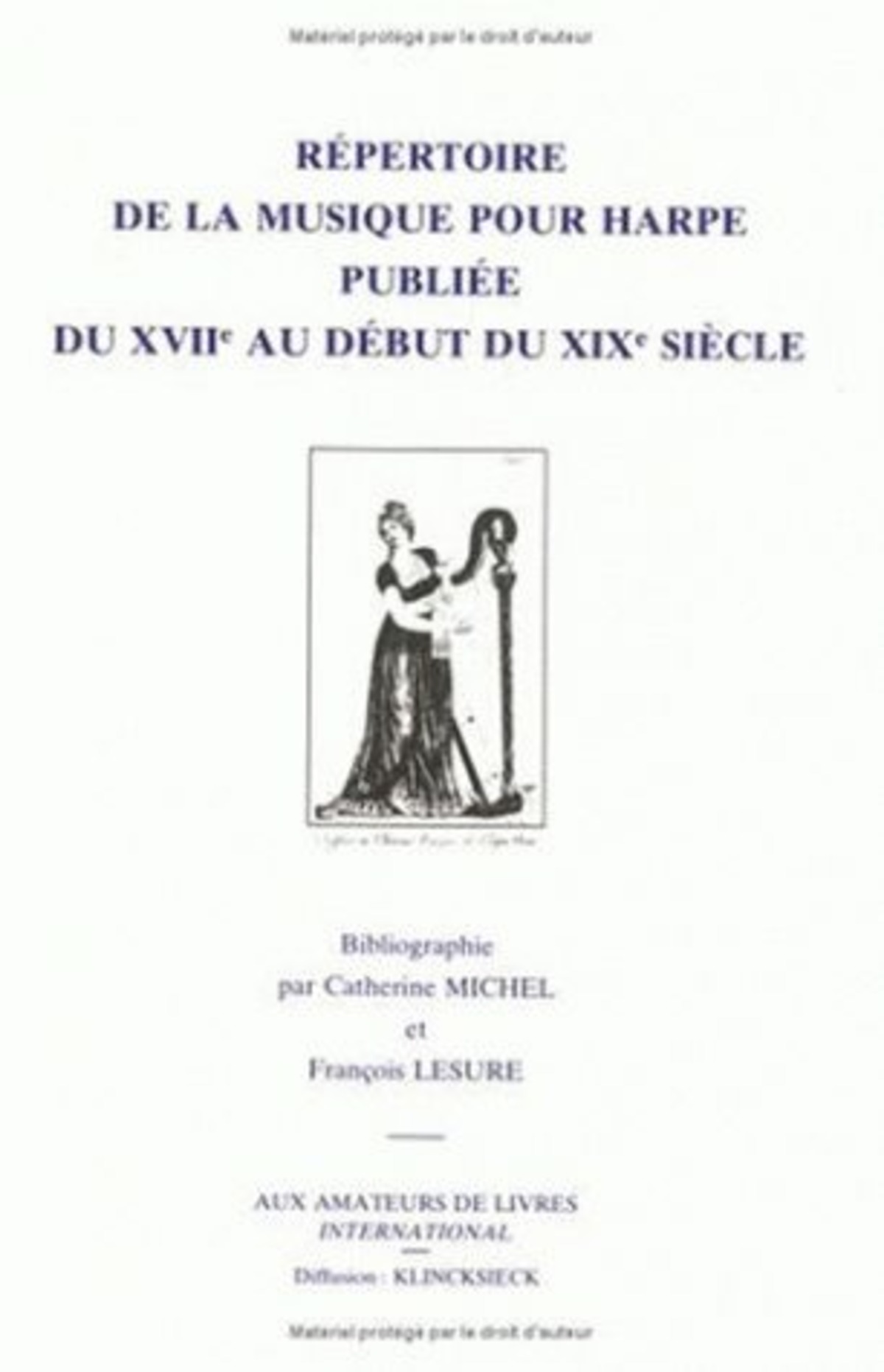 Répertoire de la musique pour harpe publiée du XVIIe au début du XIXe siècle