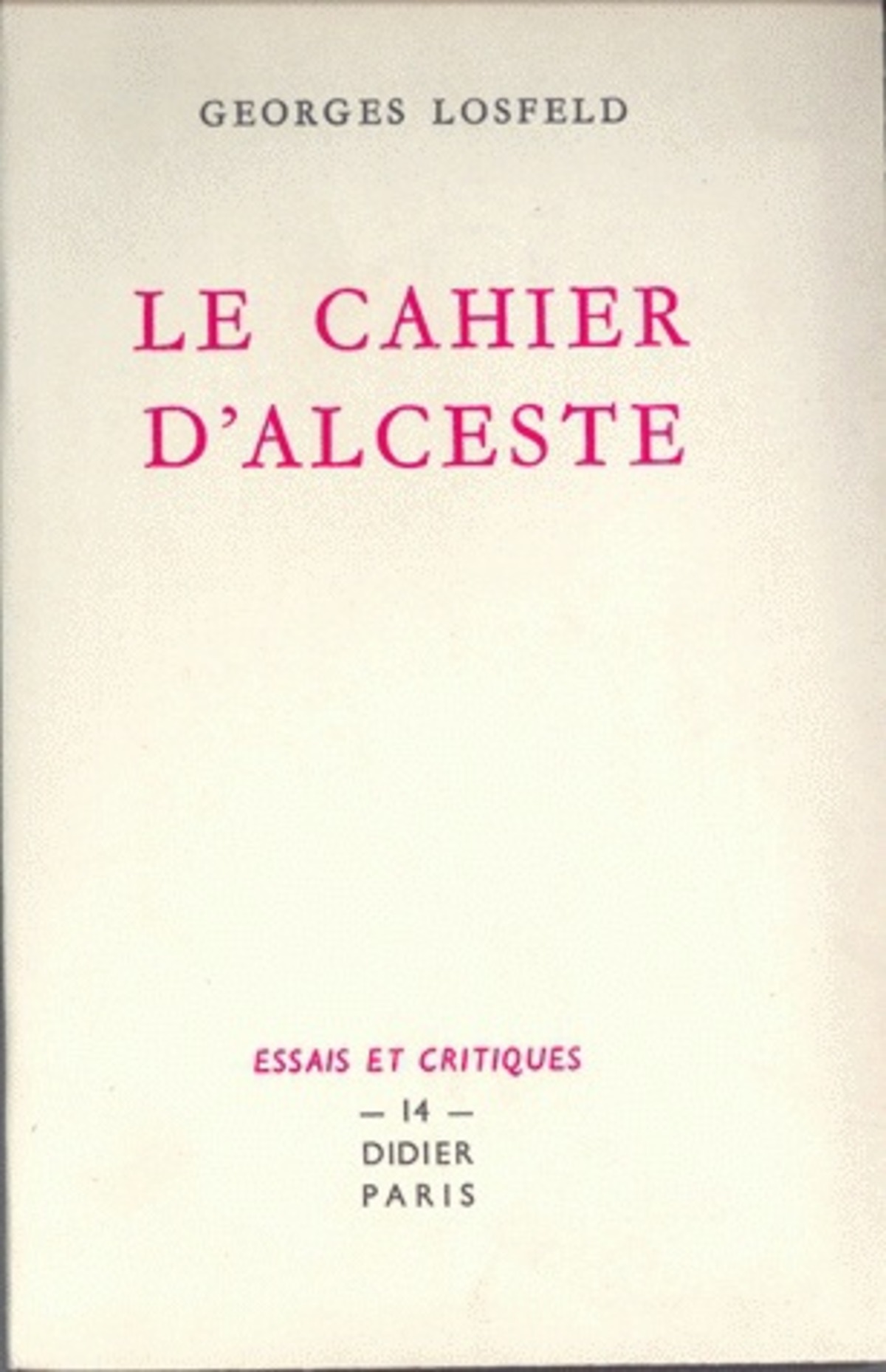 Le Cahier d'Alceste
