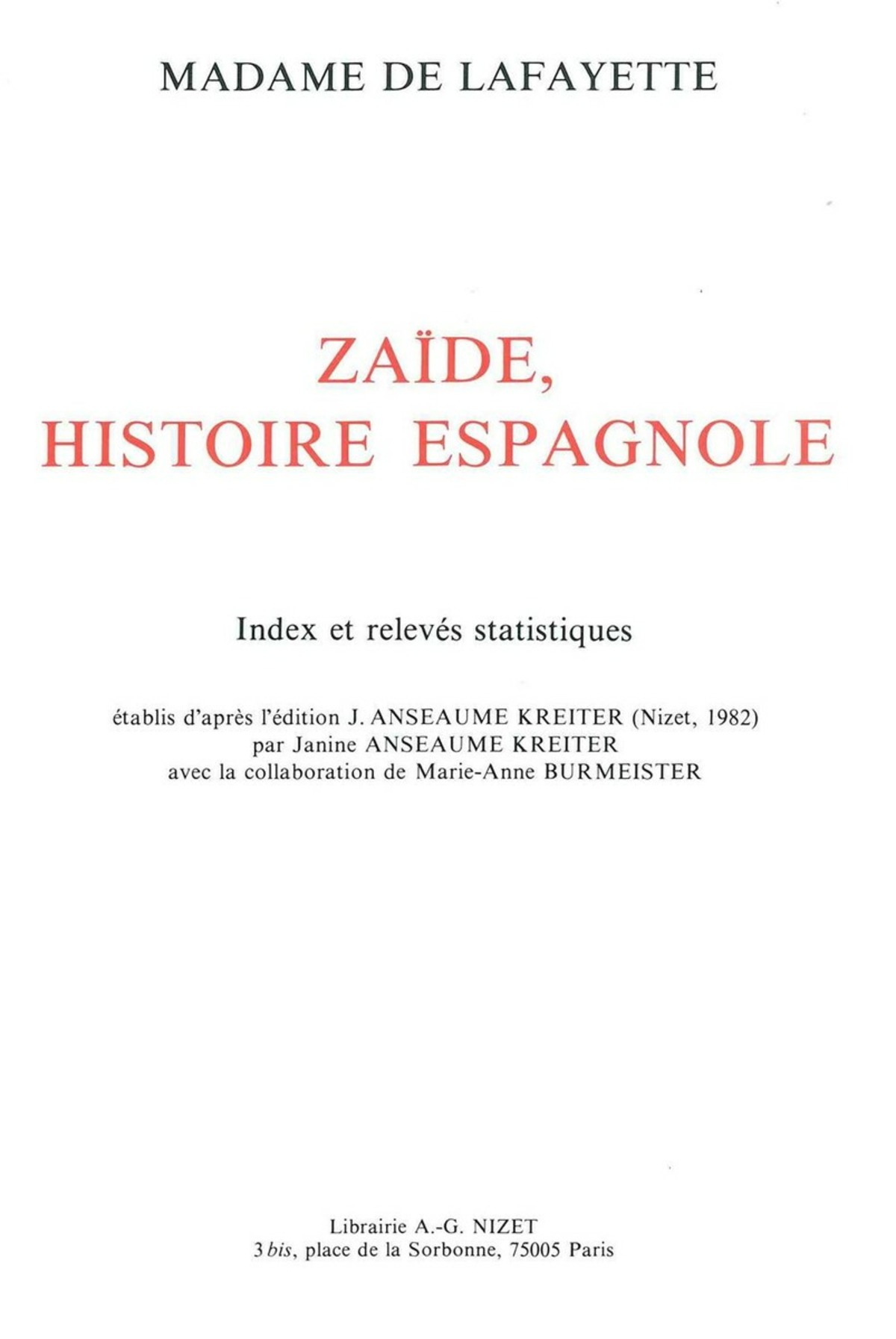 Zaïde, Histoire espagnole
