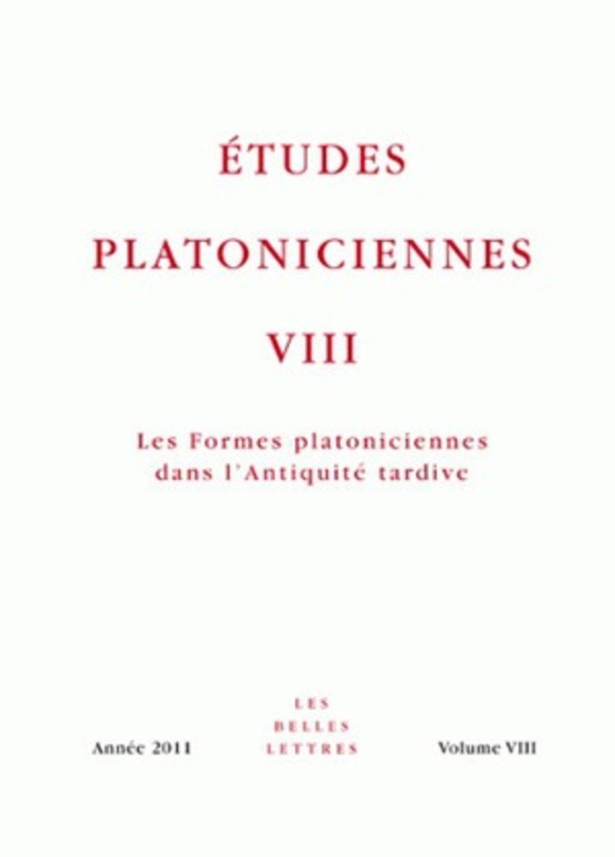 Études platoniciennes VIII