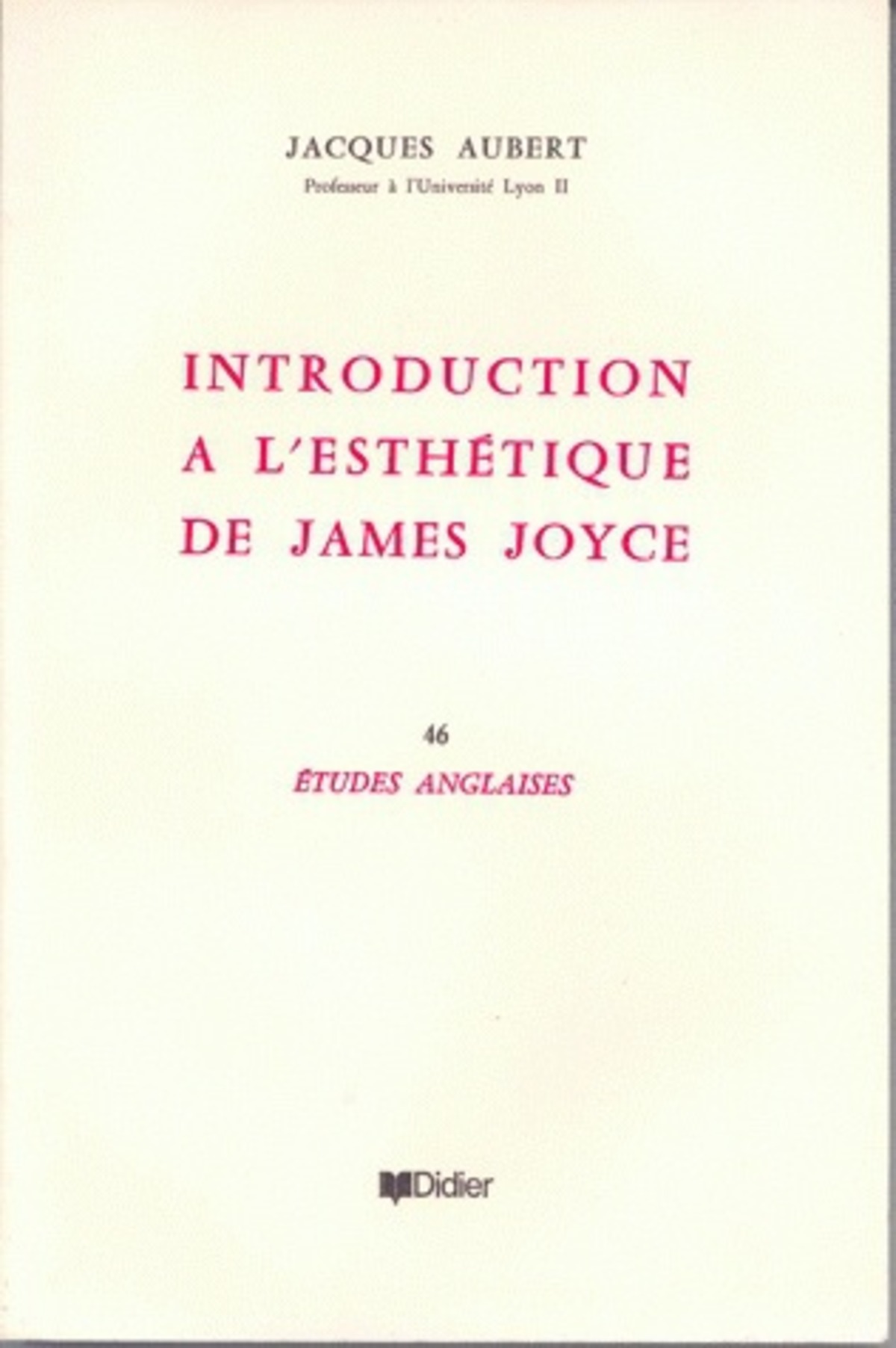 Introduction à l'esthétique de James Joyce