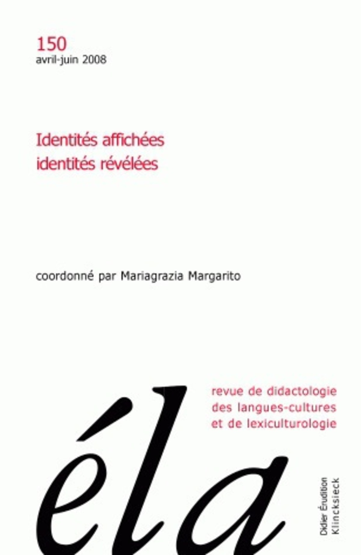 Études de linguistique appliquée - N°2/2008