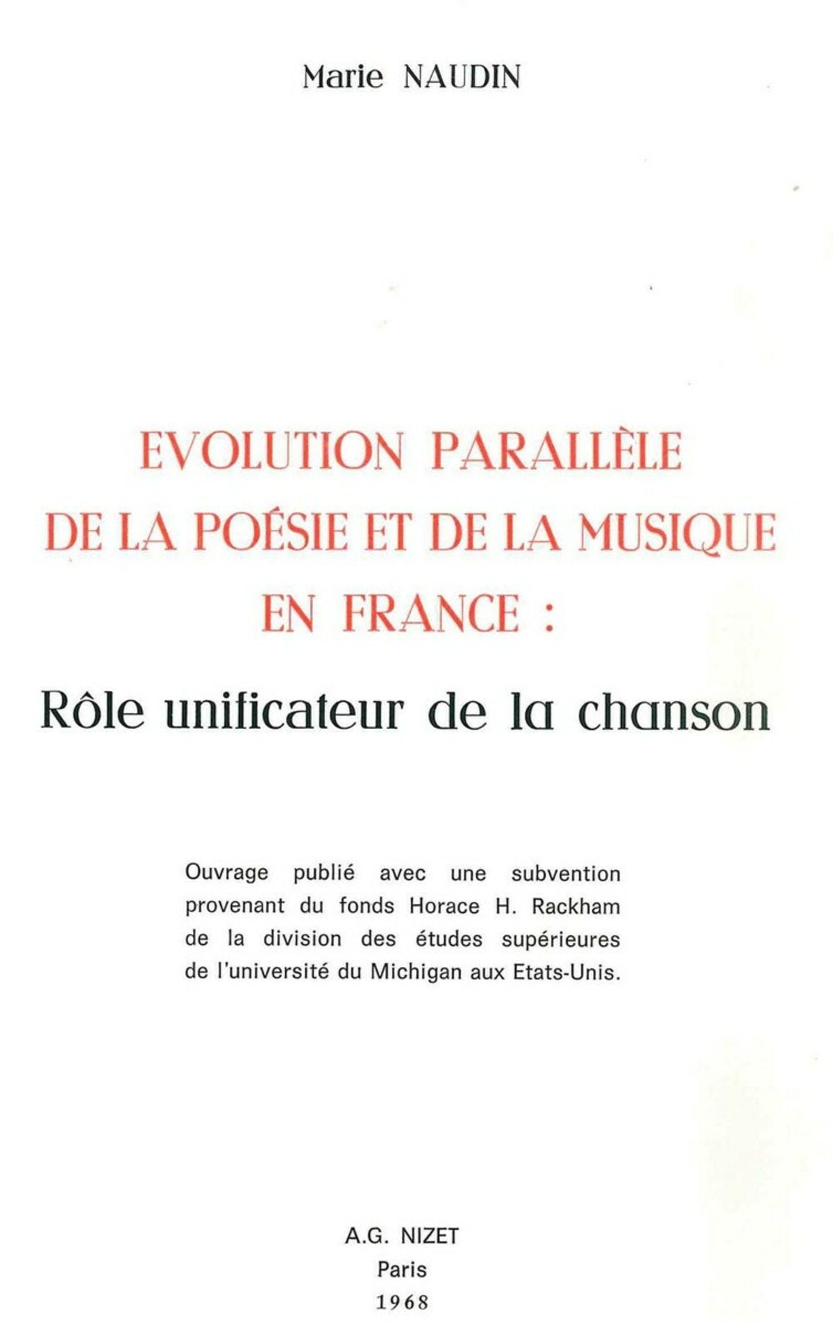 Évolution parallèle de la poésie et de la musique en France
