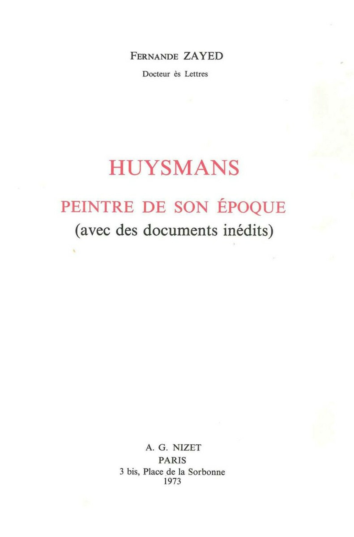 Huysmans, peintre de son époque