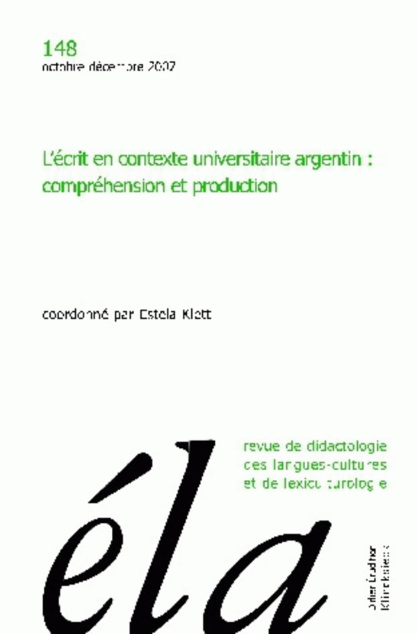 Études de linguistique appliquée - N° 4/2007