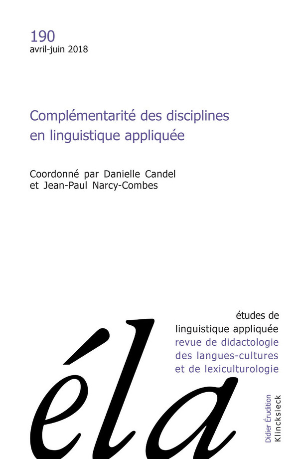 Études de linguistique appliquée - N°2/2018