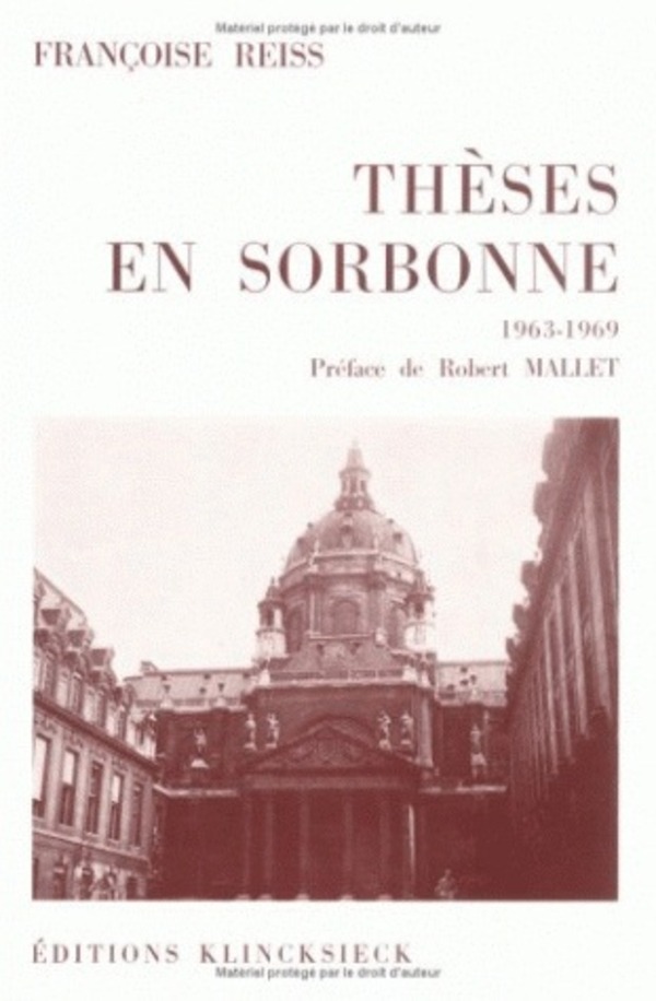 Thèses en Sorbonne (1963-1969)