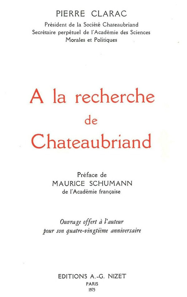 À la recherche de Chateaubriand