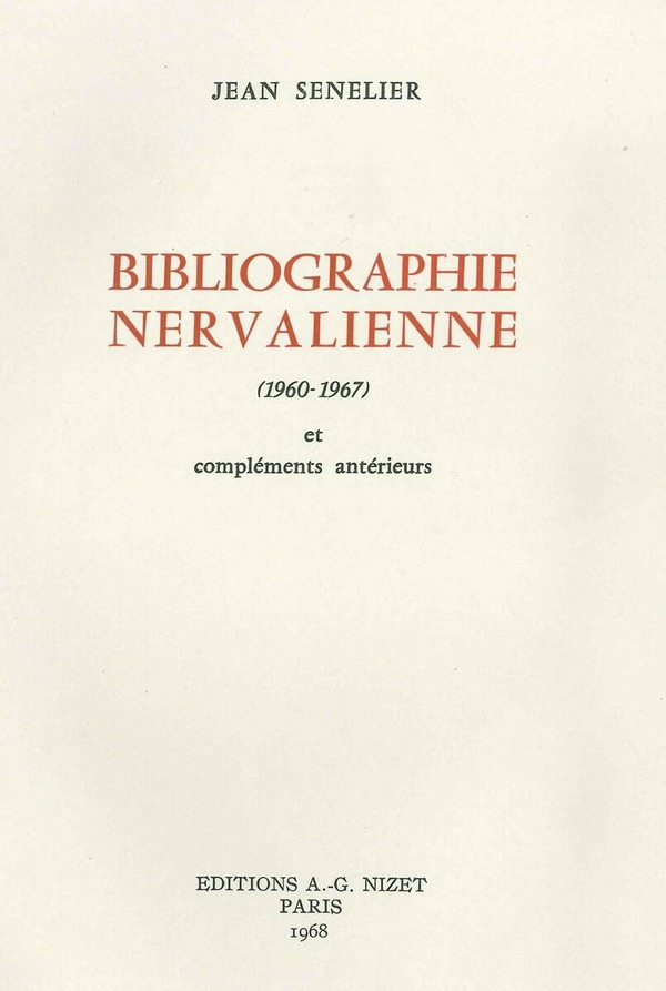 Bibliographie nervalienne 1960-1967