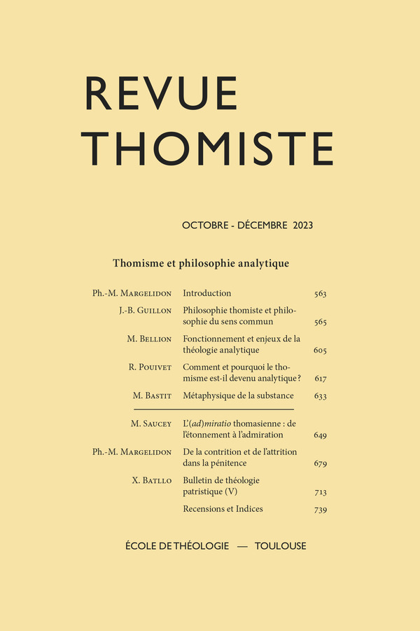 Revue thomiste - N°4/2023