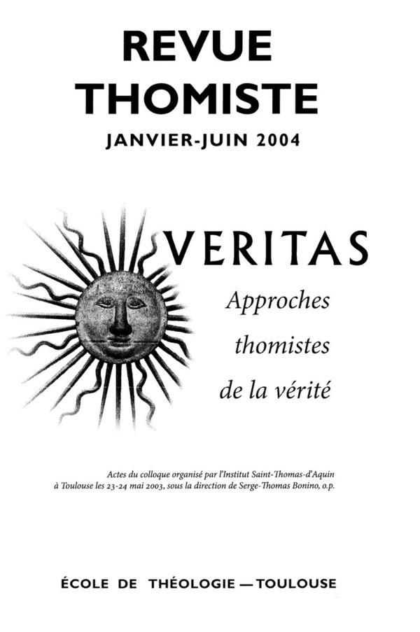 Revue thomiste - N°1 et 2/2004