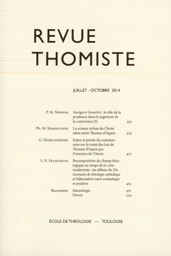 Revue thomiste - N°3/2014