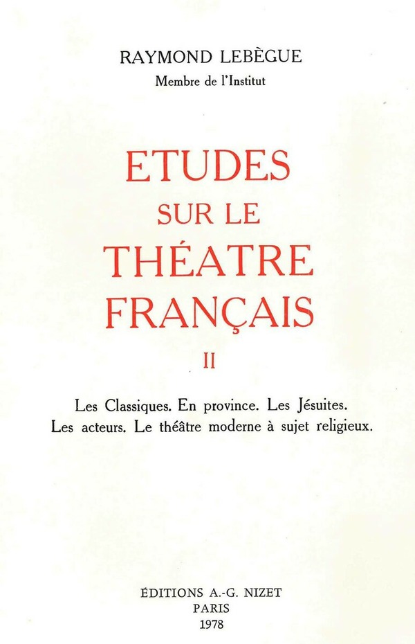 Études sur le théâtre français, T2