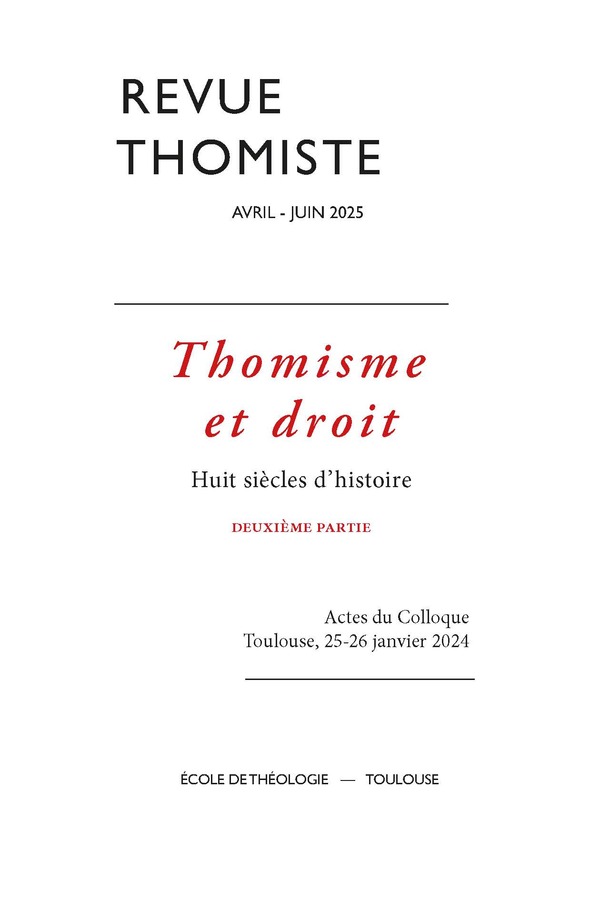 Revue thomiste - N°2/2025