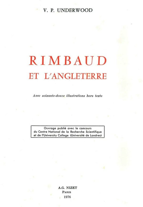 Rimbaud et l'Angleterre