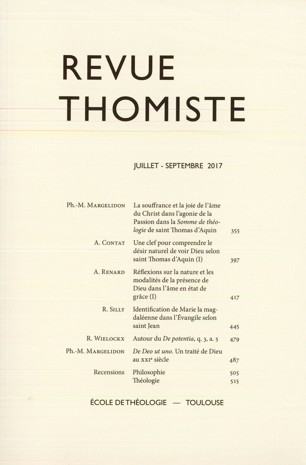 Revue thomiste - N°3/2017