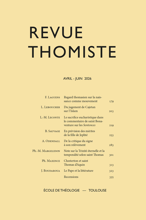 Revue thomiste - N°2/2026