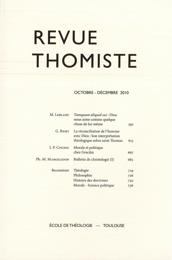 Revue thomiste - N°4/2010