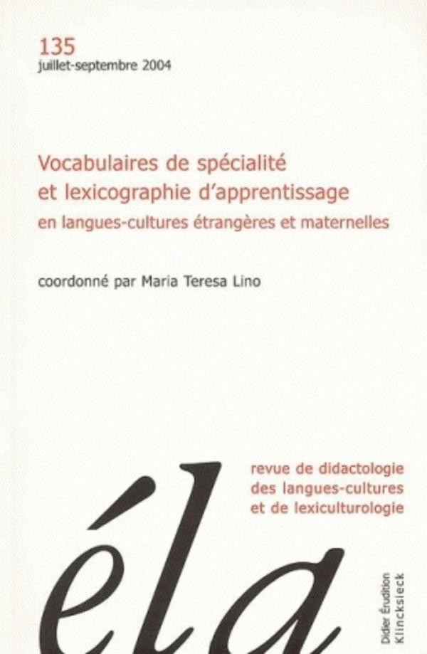 Études de linguistique appliquée - N°3/2004